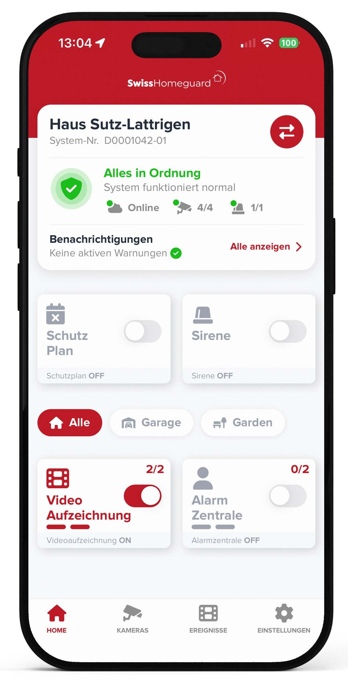 SwissHomeguard App Home